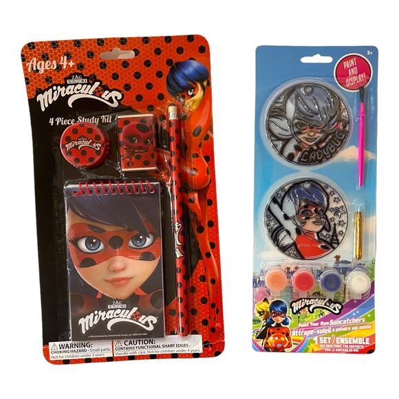 Miraculous Ladybug Stationery + Craft Set | 4-Piece Study Kit & DIY Suncatchers - Picture 1 of 5